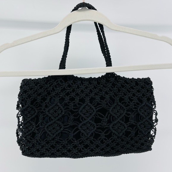 NY&Co Black Crochet Boho Mini Bag - Picture 3 of 6
